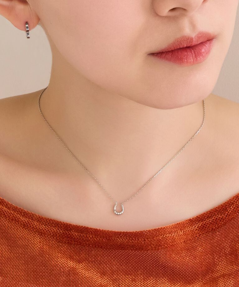 Phoebe「【金属アレルギー対応】リッチラインフォースシューネックレス　シルバー/サージカルステンレス」|ネックレス|