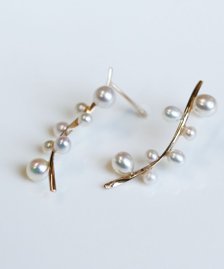  「パール リリー ピアス| K10YG」|ピアス|