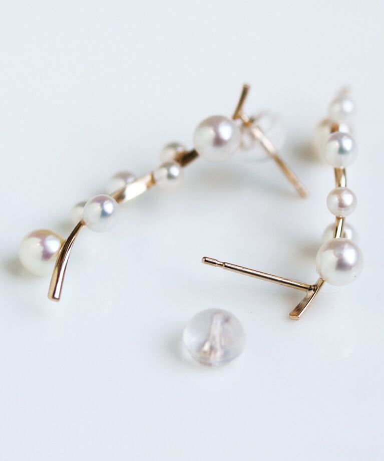  「パール リリー ピアス| K10YG」|ピアス|