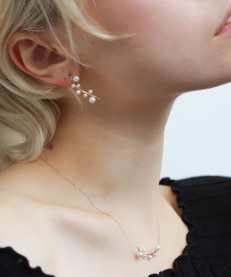  「パール リリー ピアス| K10YG」|ピアス|