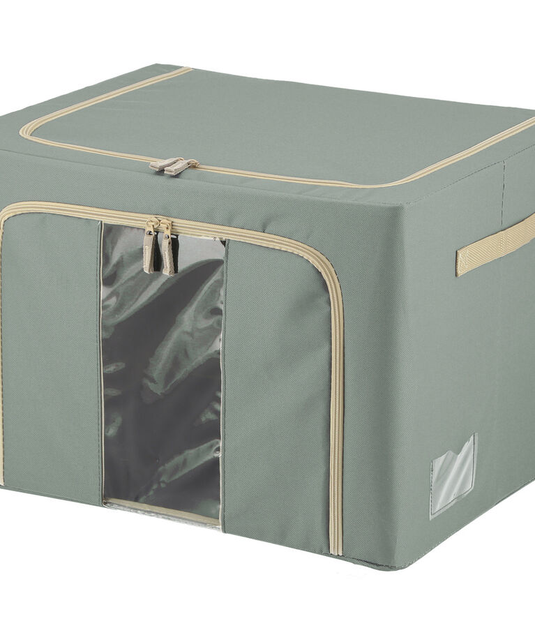 BACKYARD FAMILY「窓付 積み重ね 収納ボックス 72L 衣類収納 通販 衣装ケース 窓付き 折りたたみ式 折り畳み式」|その他|グレー1