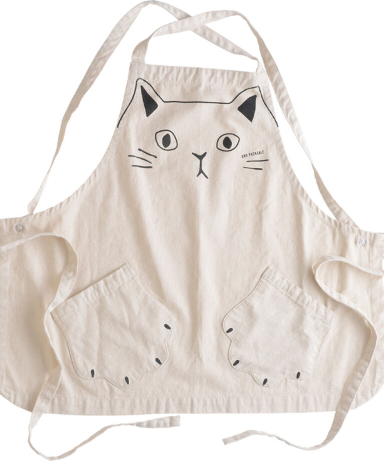 AND PACKABLE「AND PACKABLE アンドパッカブル エプロン 猫 通販 前掛 前掛け ワークエプロン」|その他|ホワイト1