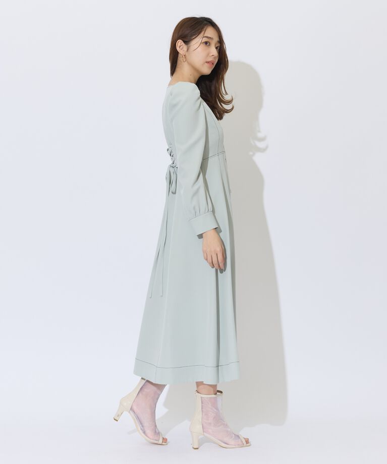 アンドクチュール「デコルテあき配色ステッチワンピース」|ワンピース|