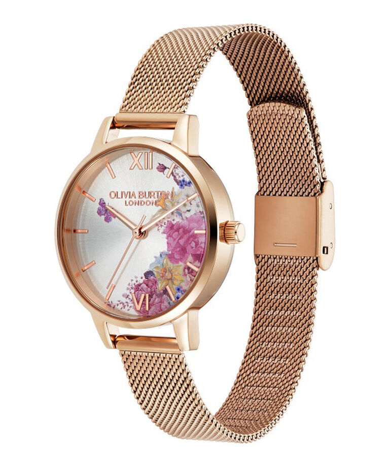 OLIVIA BURTON 「〈OLIVIA BURTON(ｵﾘﾋﾞｱﾊﾞｰﾄﾝ)〉ｼｸﾞﾈﾁｬｰ 30mm ｲﾗｽﾄﾚｲﾃｯﾄﾞ ﾌﾛｰﾗﾙ RGﾒｯｼｭ」|腕時計|