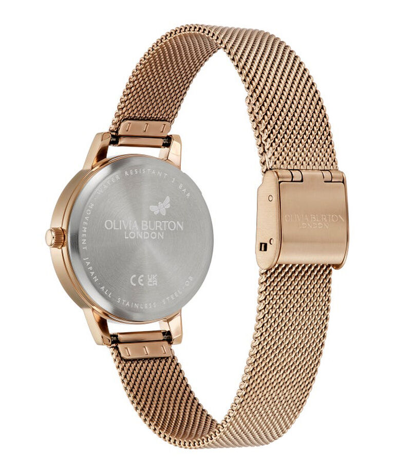 OLIVIA BURTON 「〈OLIVIA BURTON(ｵﾘﾋﾞｱﾊﾞｰﾄﾝ)〉ｼｸﾞﾈﾁｬｰ 30mm ｲﾗｽﾄﾚｲﾃｯﾄﾞ ﾌﾛｰﾗﾙ RGﾒｯｼｭ」|腕時計|