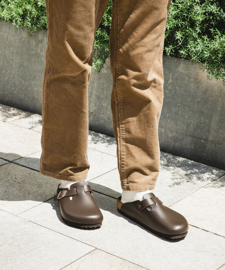 BIRKENSTOCK「【ビルケンシュトック】ボストン/ダークブラウン ナチュラルレザー/クロッグ メンズ レディース」|サンダル|ダークブラウン
