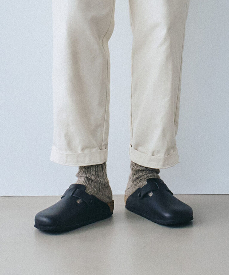 BIRKENSTOCK「【ビルケンシュトック】ボストン/ブラック ナチュラルレザー/クロッグ メンズ レディース」|サンダル|ブラック