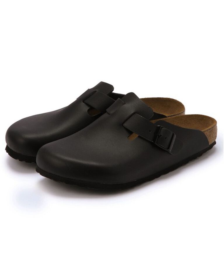 BIRKENSTOCK「【ビルケンシュトック】ボストン/ブラック ナチュラルレザー/クロッグ メンズ レディース」|サンダル|