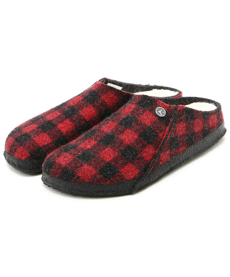 BIRKENSTOCK「【ビルケンシュトック】ツェルマット シアリング/プレイドレッド フェルト/ルームシューズ メンズ」|サンダル|レッド系その他