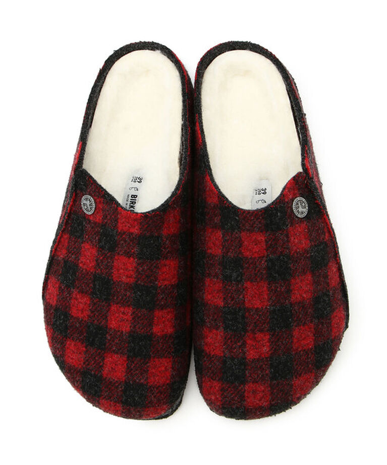BIRKENSTOCK「【ビルケンシュトック】ツェルマット シアリング/プレイドレッド フェルト/ルームシューズ メンズ」|サンダル|