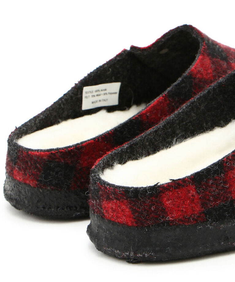 BIRKENSTOCK「【ビルケンシュトック】ツェルマット シアリング/プレイドレッド フェルト/ルームシューズ メンズ」|サンダル|