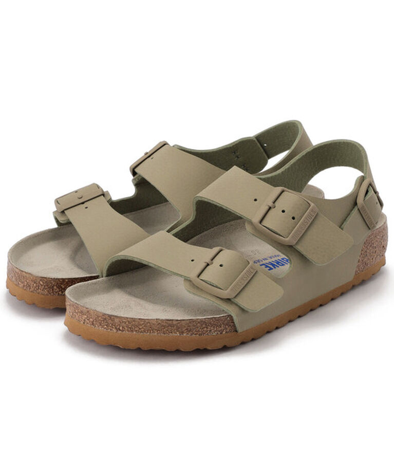 BIRKENSTOCK「【ビルケンシュトック】ミラノ ソフトフットベッド/フェイディド カーキ ビルコフロー/サンダル メンズ」|サンダル|カーキ