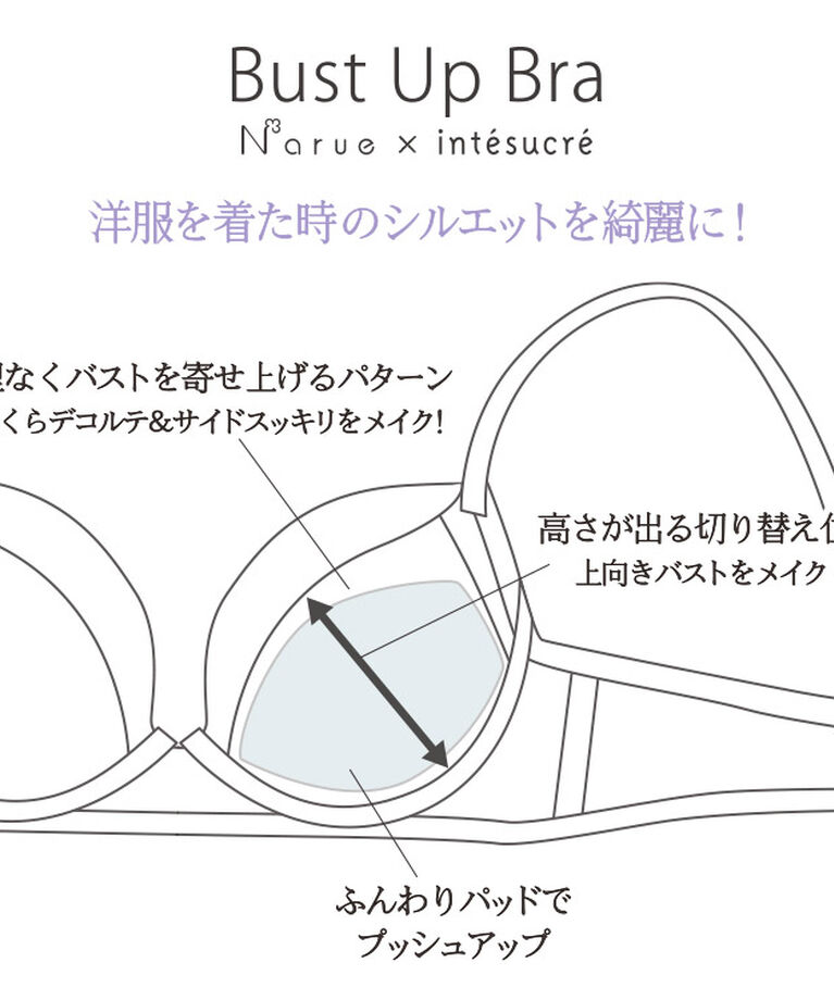 intesucre「アンテシュクレ narue×intesucre バストアップブラ B-F/60-75 IBT375」|インナー|