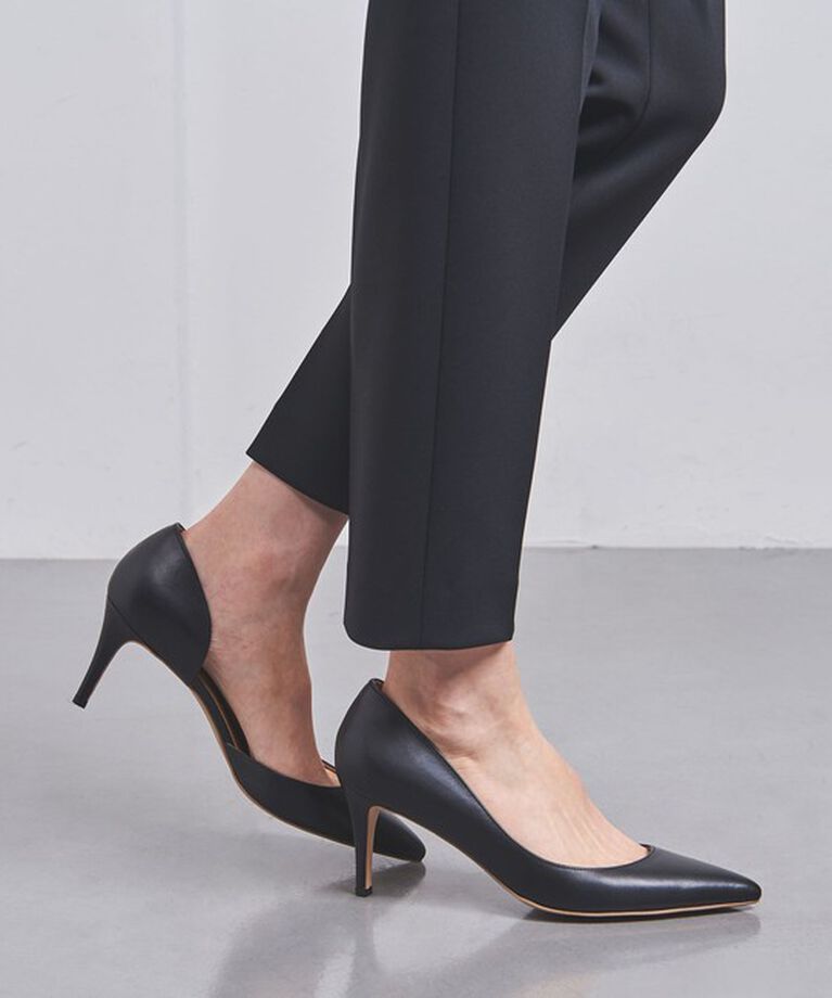 UNITED ARROWS「ポインテッド サイドオープン パンプス」|パンプス|BLACK