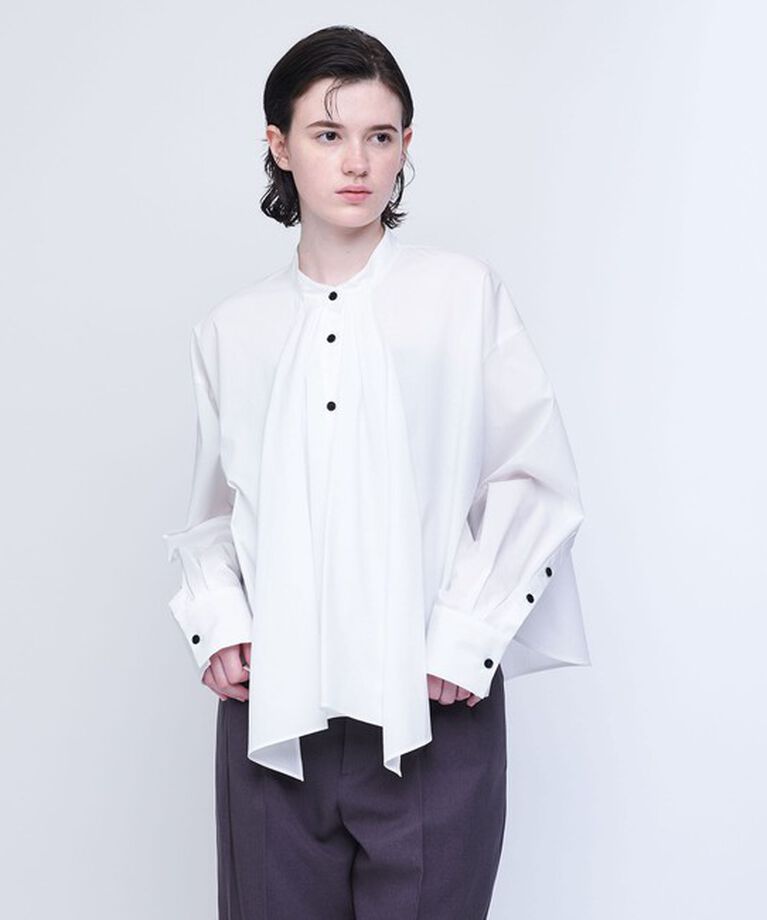 AEWEN MATOPH「＜AEWEN MATOPH＞スカーフ バンドカラー ブラウス」|シャツ・ブラウス|WHITE
