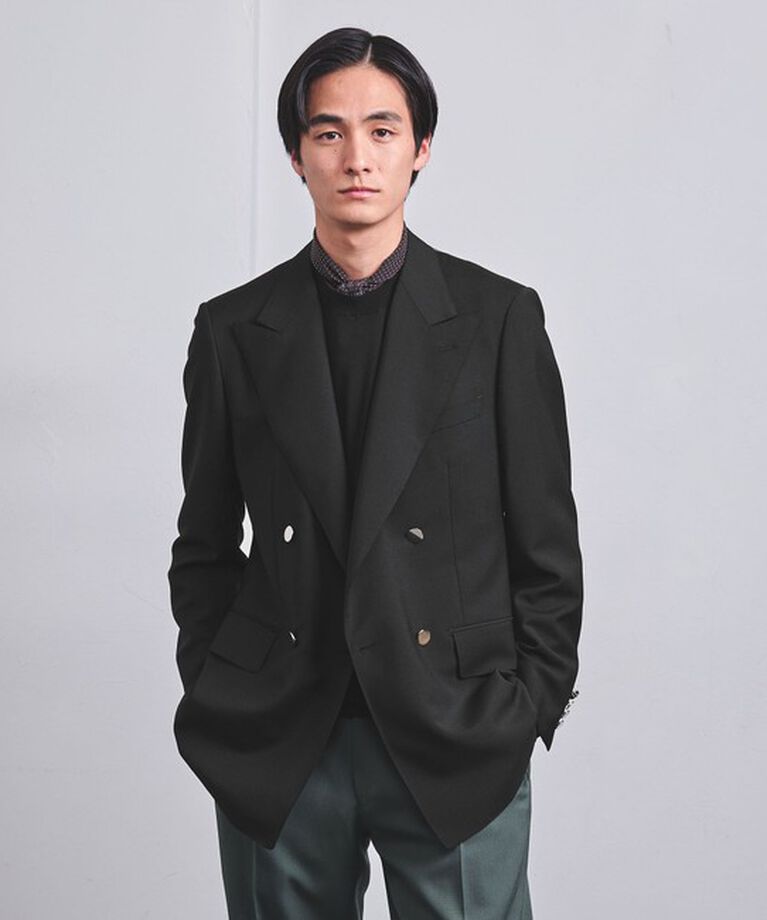 UNITED ARROWS「ウールモヘヤ 4ボタン ダブルブレストブレザー」|テーラードジャケット|