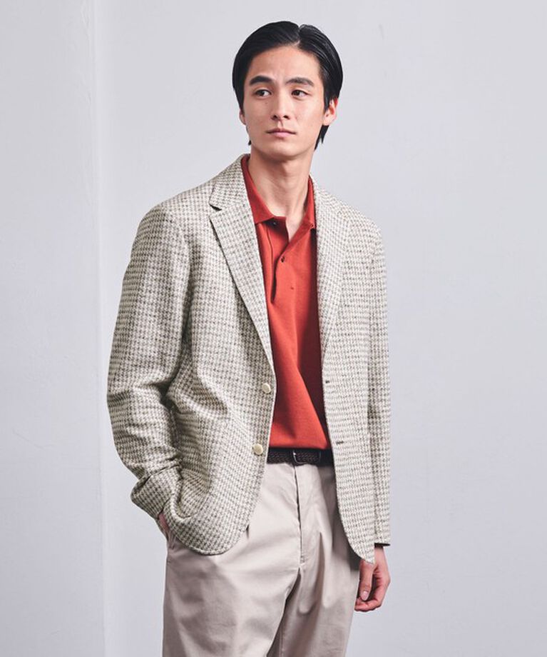 UNITED ARROWS「LANIFICIO ROMA ジャージ チェック ２ボタン シングルジャケット T―MODEL」|テーラードジャケット|