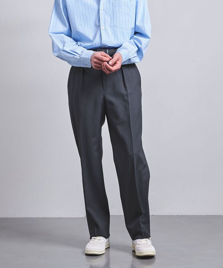 UNITED ARROWS「ウールトロピカル 1プリーツ ミリタリートラウザーズ」|スラックス|