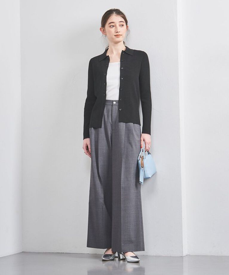 UNITED ARROWS「リブ ポロニット カーディガン」|カーディガン|