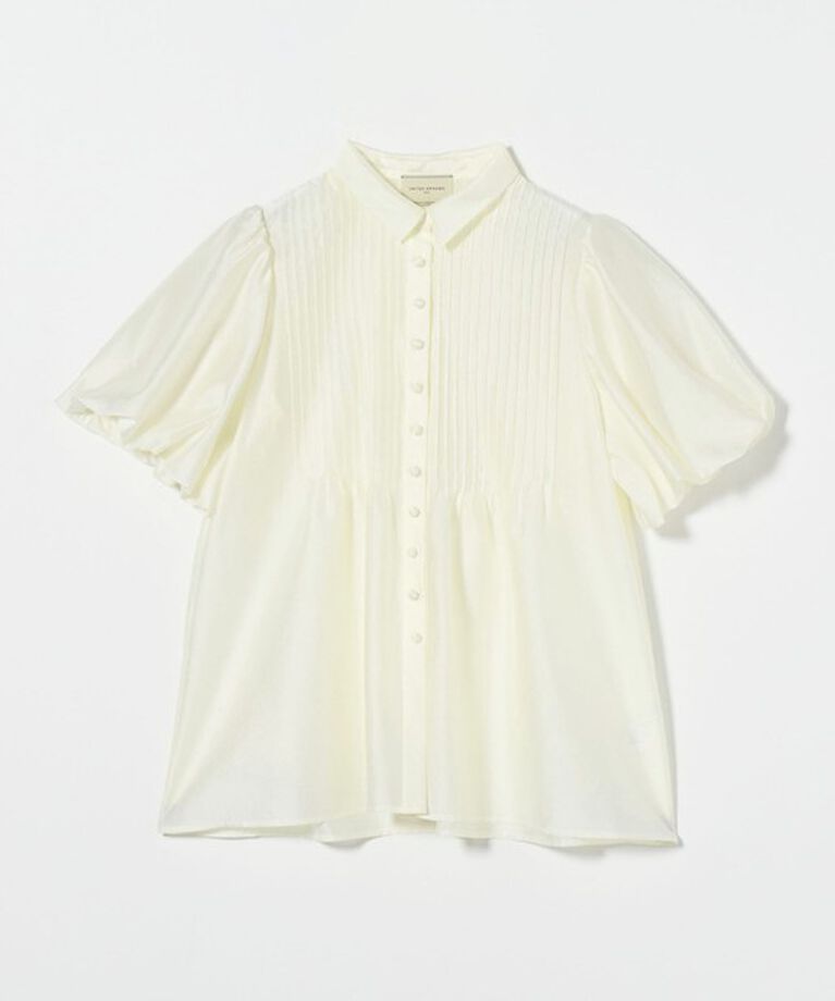 UNITED ARROWS「シルキーピンタック ショートスリーブ ブラウス」|シャツ・ブラウス|