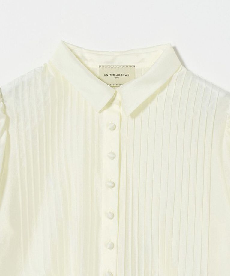 UNITED ARROWS「シルキーピンタック ショートスリーブ ブラウス」|シャツ・ブラウス|