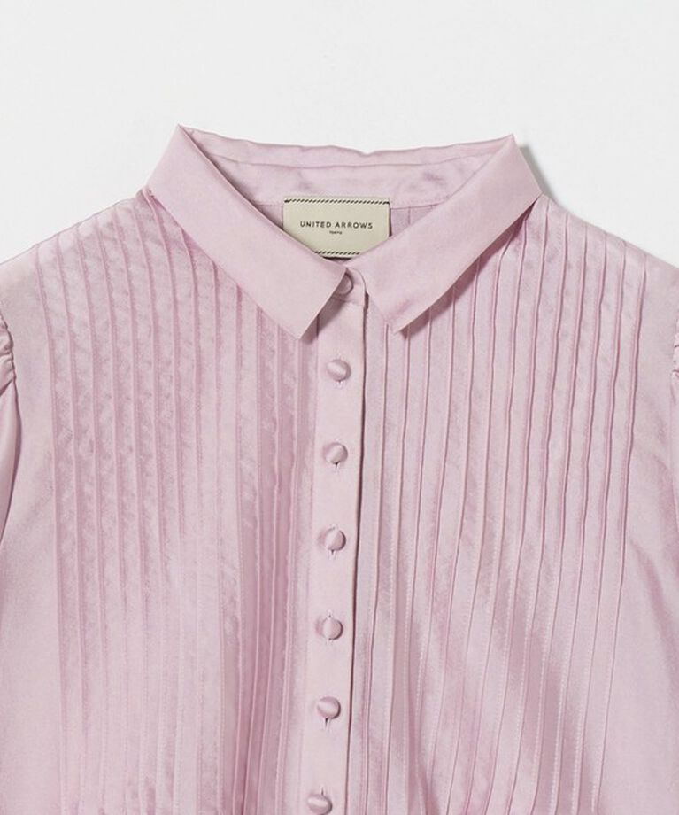 UNITED ARROWS「シルキーピンタック ショートスリーブ ブラウス」|シャツ・ブラウス|