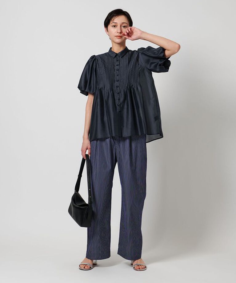 UNITED ARROWS「シルキーピンタック ショートスリーブ ブラウス」|シャツ・ブラウス|