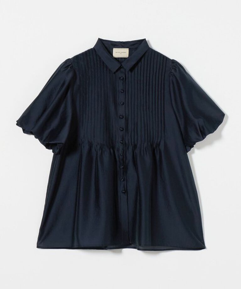 UNITED ARROWS「シルキーピンタック ショートスリーブ ブラウス」|シャツ・ブラウス|