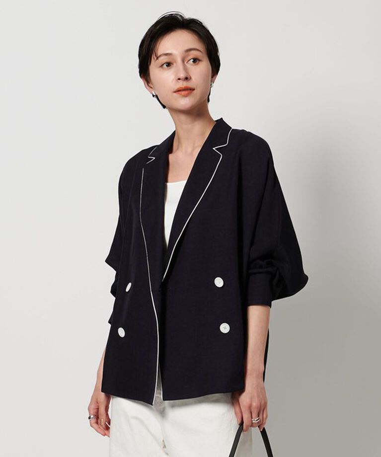 UNITED ARROWS「ドルマン ブラウス ジャケット」|テーラードジャケット|NAVY