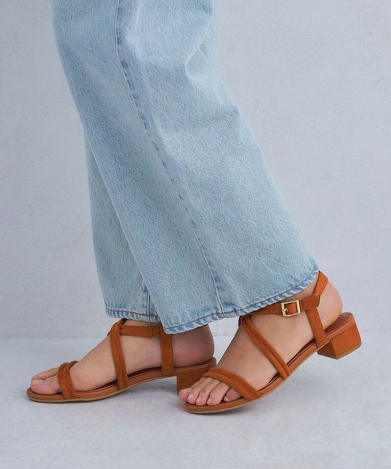 UNITED ARROWS green label relaxing「パデッドクロス サンダル（3cmヒール）」|サンダル|MD.BROWN