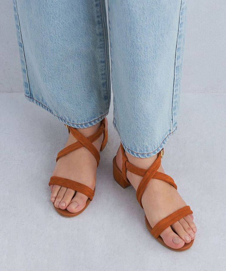 UNITED ARROWS green label relaxing「パデッドクロス サンダル（3cmヒール）」|サンダル|