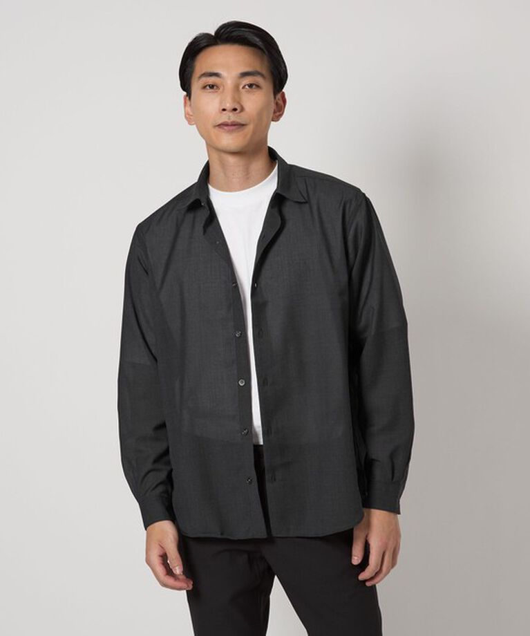 UNITED ARROWS green label relaxing「TW ライトトロピカル オーバー シャツ -ウォッシャブル-」|シャツ・ブラウス|DK.GRAY