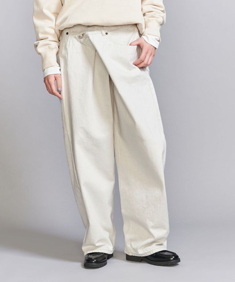 BEAUTY&YOUTH UNITED ARROWS「ダメージ ラップワイド デニムパンツ」|デニム|