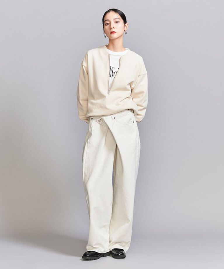 BEAUTY&YOUTH UNITED ARROWS「ダメージ ラップワイド デニムパンツ」|デニム|