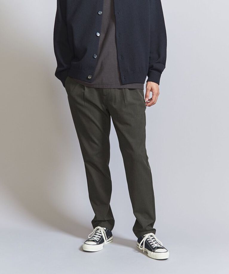 BEAUTY&YOUTH UNITED ARROWS「TR ピンヘッド  1プリーツ イージー パンツ ‐タテ・ヨコストレッチ‐」|チノ|OLIVE