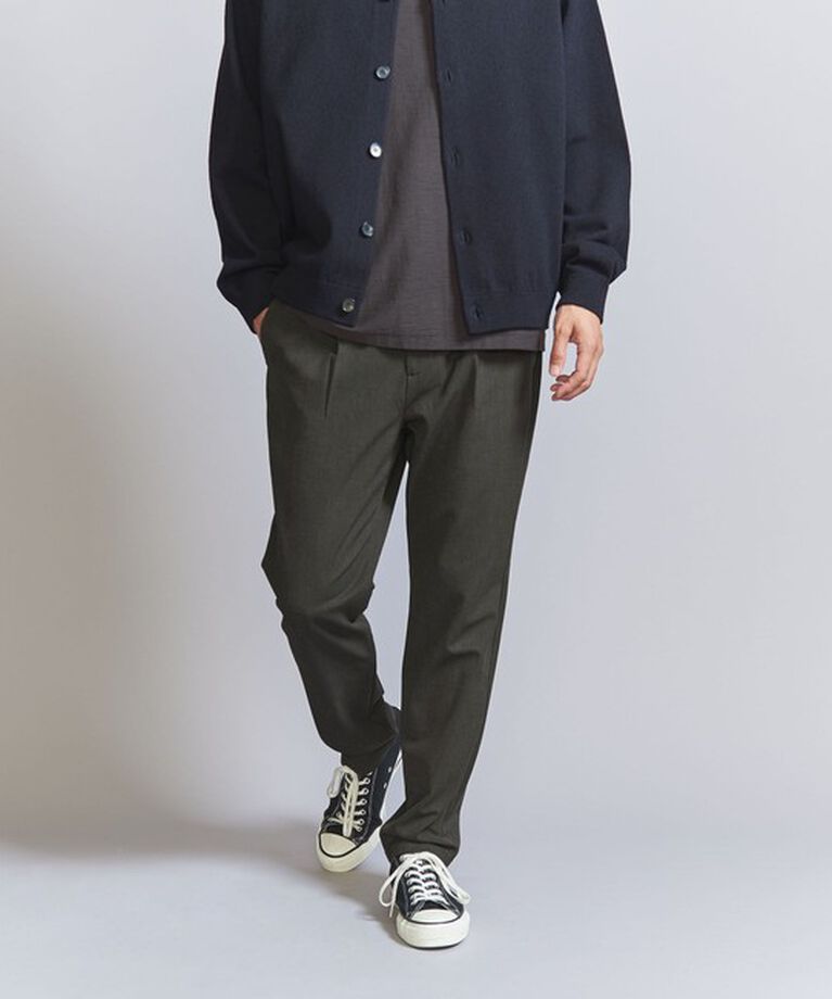 BEAUTY&YOUTH UNITED ARROWS「TR ピンヘッド  1プリーツ イージー パンツ ‐タテ・ヨコストレッチ‐」|チノ|
