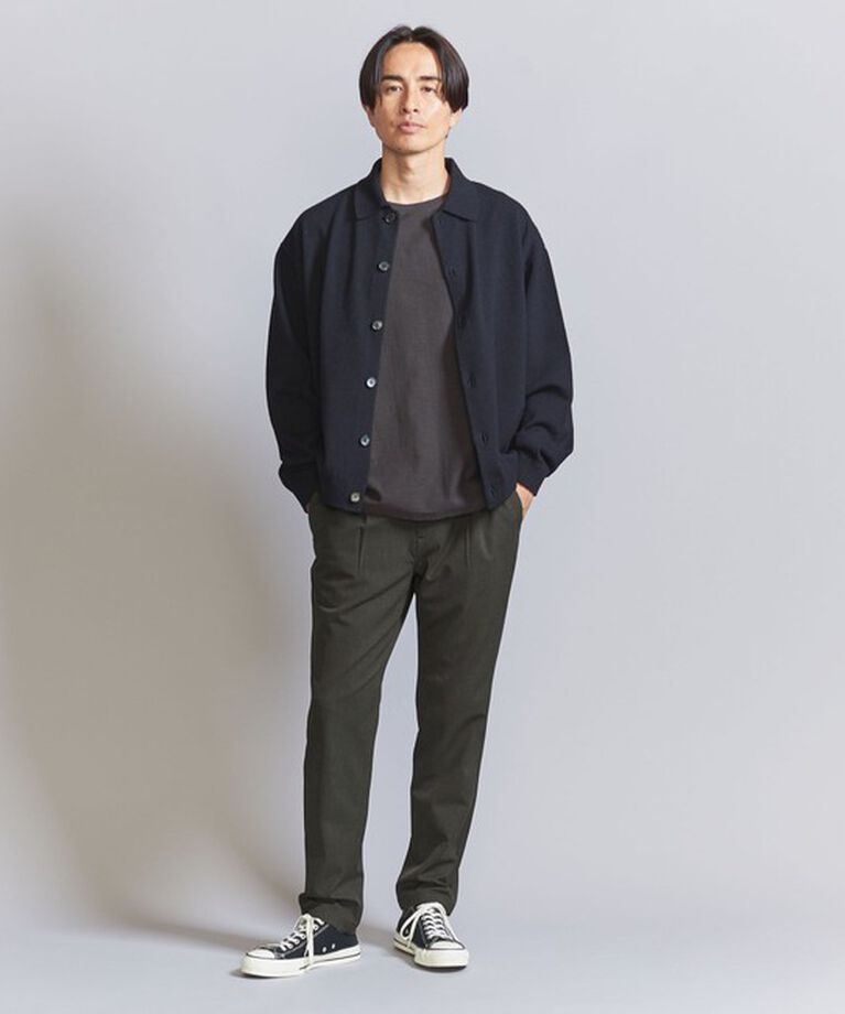 BEAUTY&YOUTH UNITED ARROWS「TR ピンヘッド  1プリーツ イージー パンツ ‐タテ・ヨコストレッチ‐」|チノ|