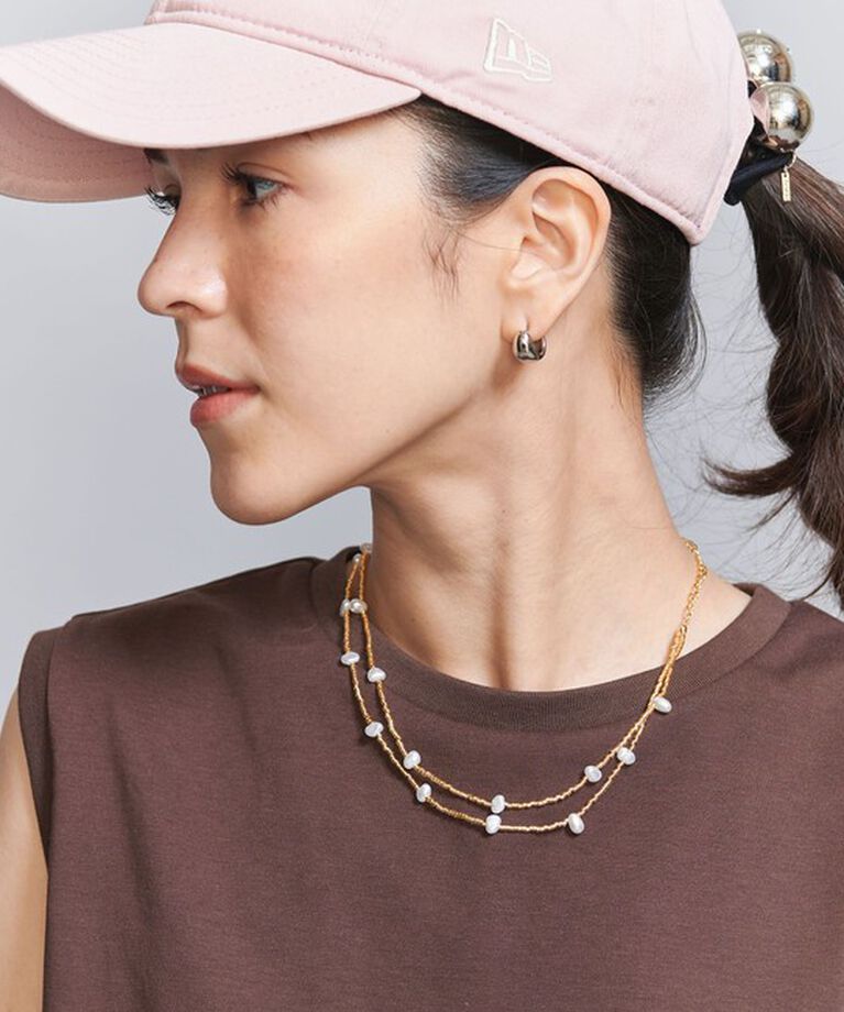 BEAUTY&YOUTH UNITED ARROWS「メタルビーズ×パールモチーフ ネックレス」|ネックレス|
