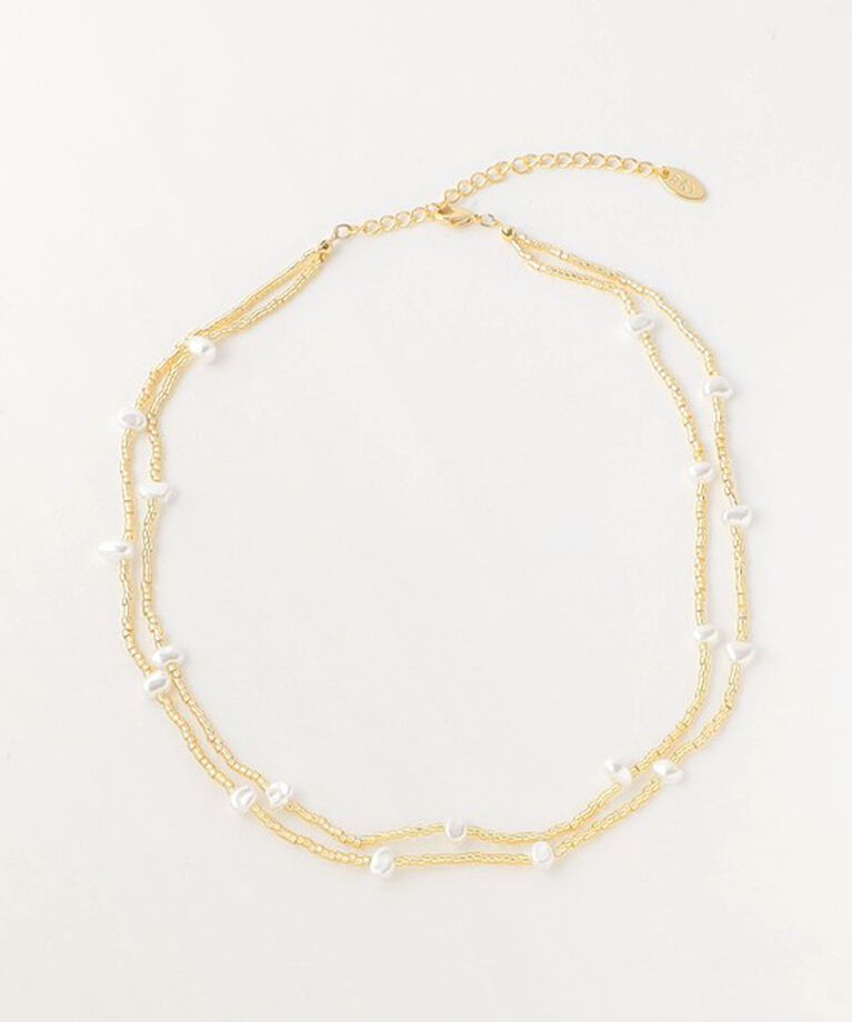 BEAUTY&YOUTH UNITED ARROWS「メタルビーズ×パールモチーフ ネックレス」|ネックレス|