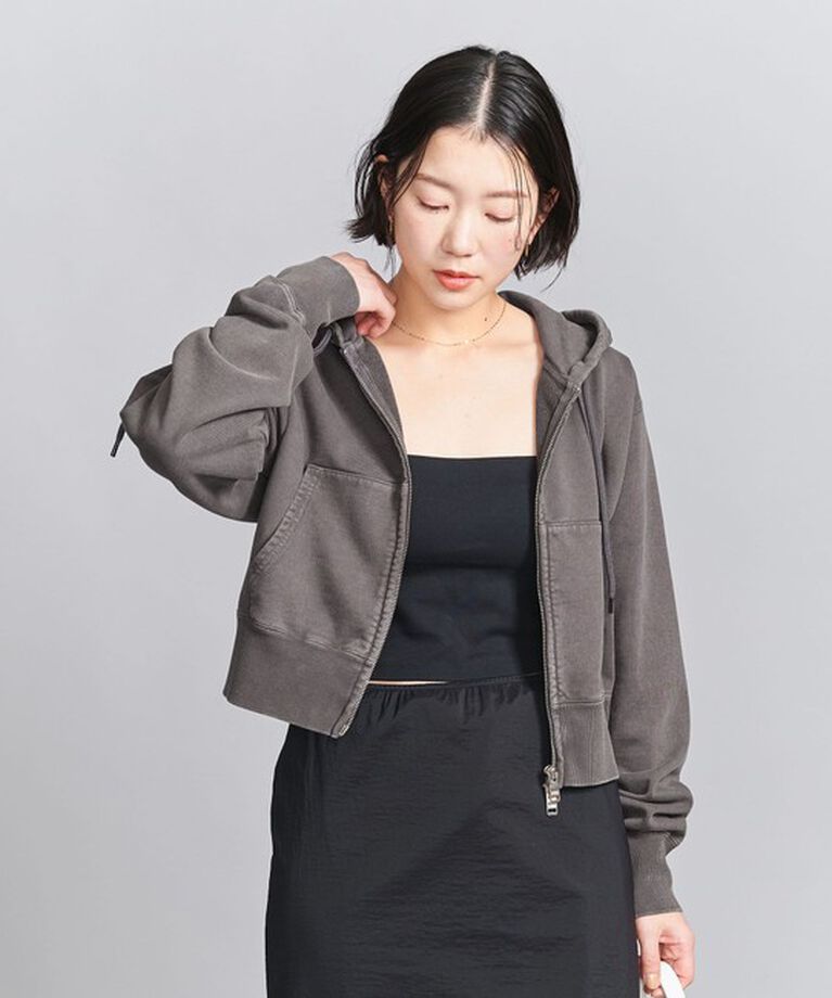 BEAUTY&YOUTH UNITED ARROWS「コットン ショートフロントジップパーカ」|カーディガン|DK.GRAY