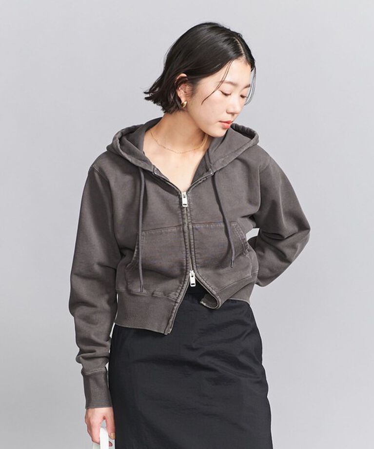 BEAUTY&YOUTH UNITED ARROWS「コットン ショートフロントジップパーカ」|カーディガン|