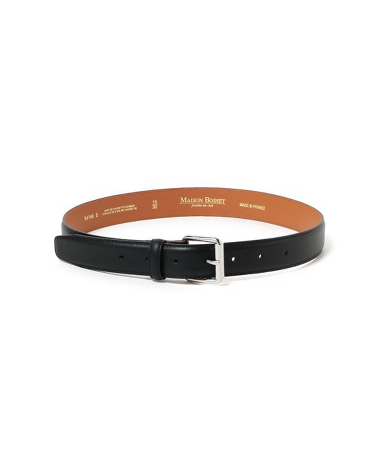 Demi-Luxe BEAMS 「MAISON BOINET / カーフレザーベルト 28mm」|ベルト|BLACK/SILVER