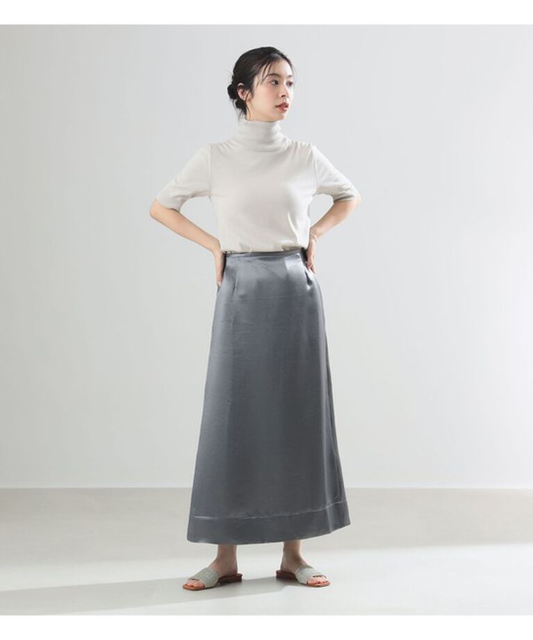 Demi-Luxe BEAMS 「AK+1 / コットン 五分袖 ハイネックニット」|ニット・セーター|