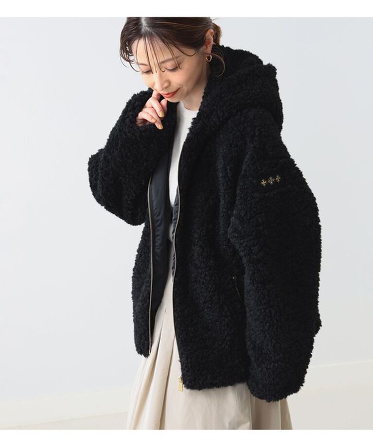 Demi-Luxe BEAMS 「TATRAS / IPAMA ボア フードジャケット」|ブルゾン・スタジャン|BLACK