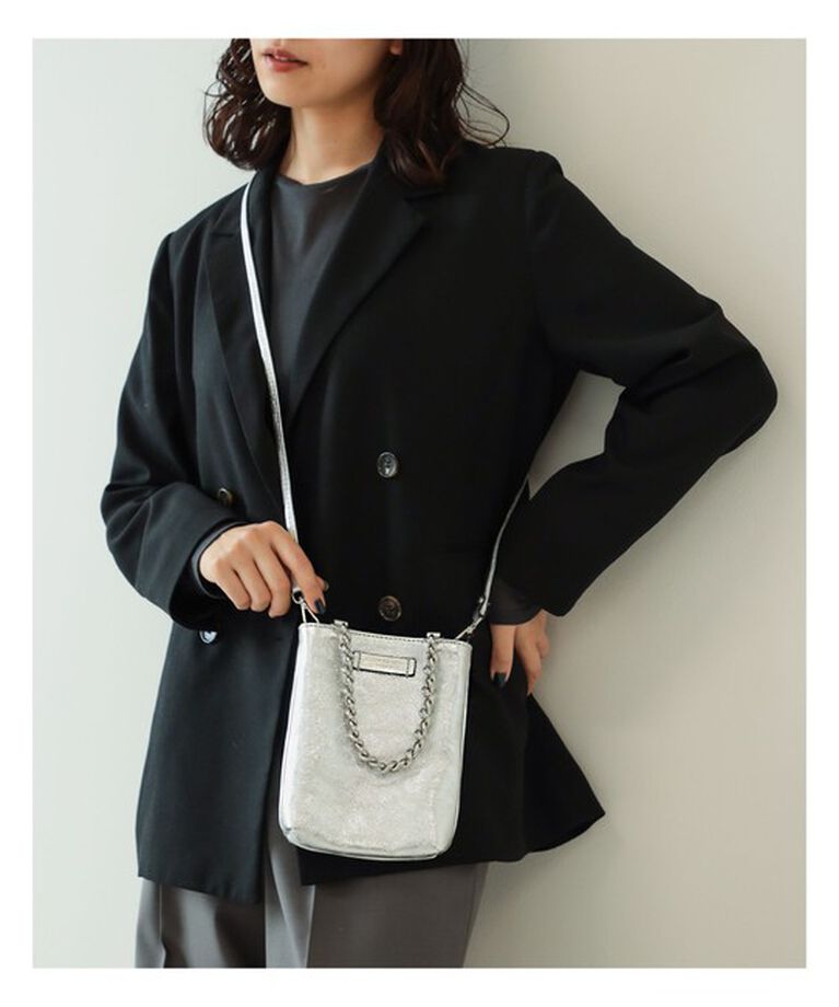 Demi-Luxe BEAMS 「GIANNI CHIARINI / CAMILLA メタリック レザートートバッグ」|トートバッグ|ARGENT