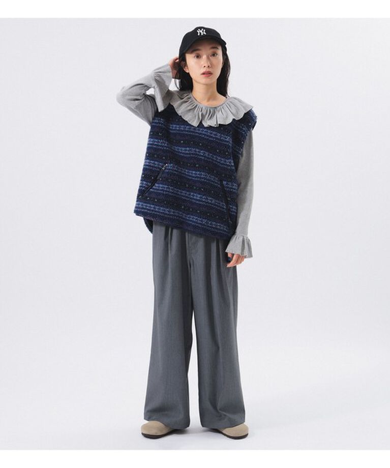 BEAMSBOY「Gramicci × BEAMS BOY / 別注 2プリーツ ワイド スラックス」|チノ|