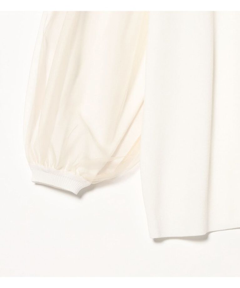 Demi-Luxe BEAMS 「チュール スリーブ クルーネック プルオーバー」|ニット・セーター|