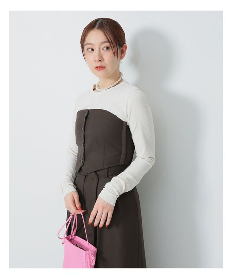 Demi-Luxe BEAMS 「ポリエステル ウール ツイル ビスチェ」|シャツ・ブラウス|
