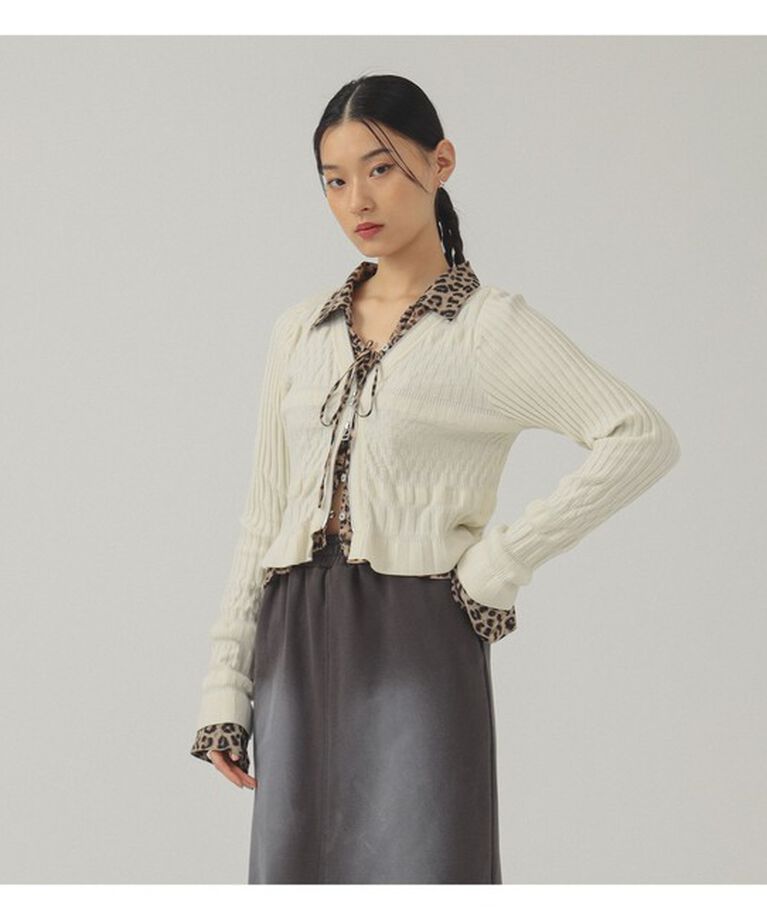 Ray BEAMS 「クロップド ジップ Vネック カーディガン」|カーディガン|OFF_WHITE