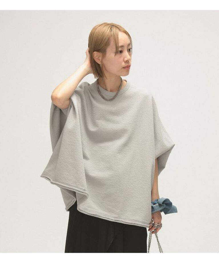 BEAMSBOY「maturely / ヘム カットオフ ポンチョ ジャージー」|Tシャツ・カットソー|GREY
